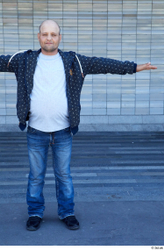 Whole Body Man T poses White Casual Chubby Standing Street photo references